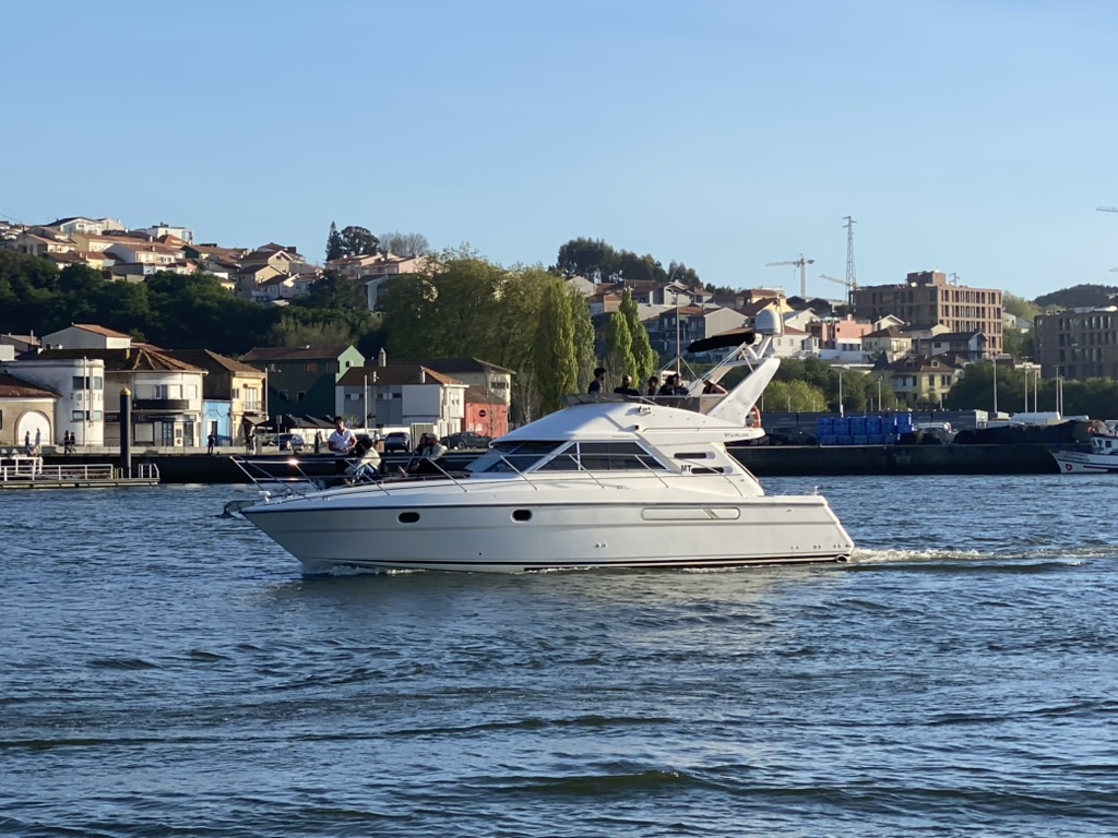 Passing beneath the Arrábida Bridge on the 6 Bridges Cruise