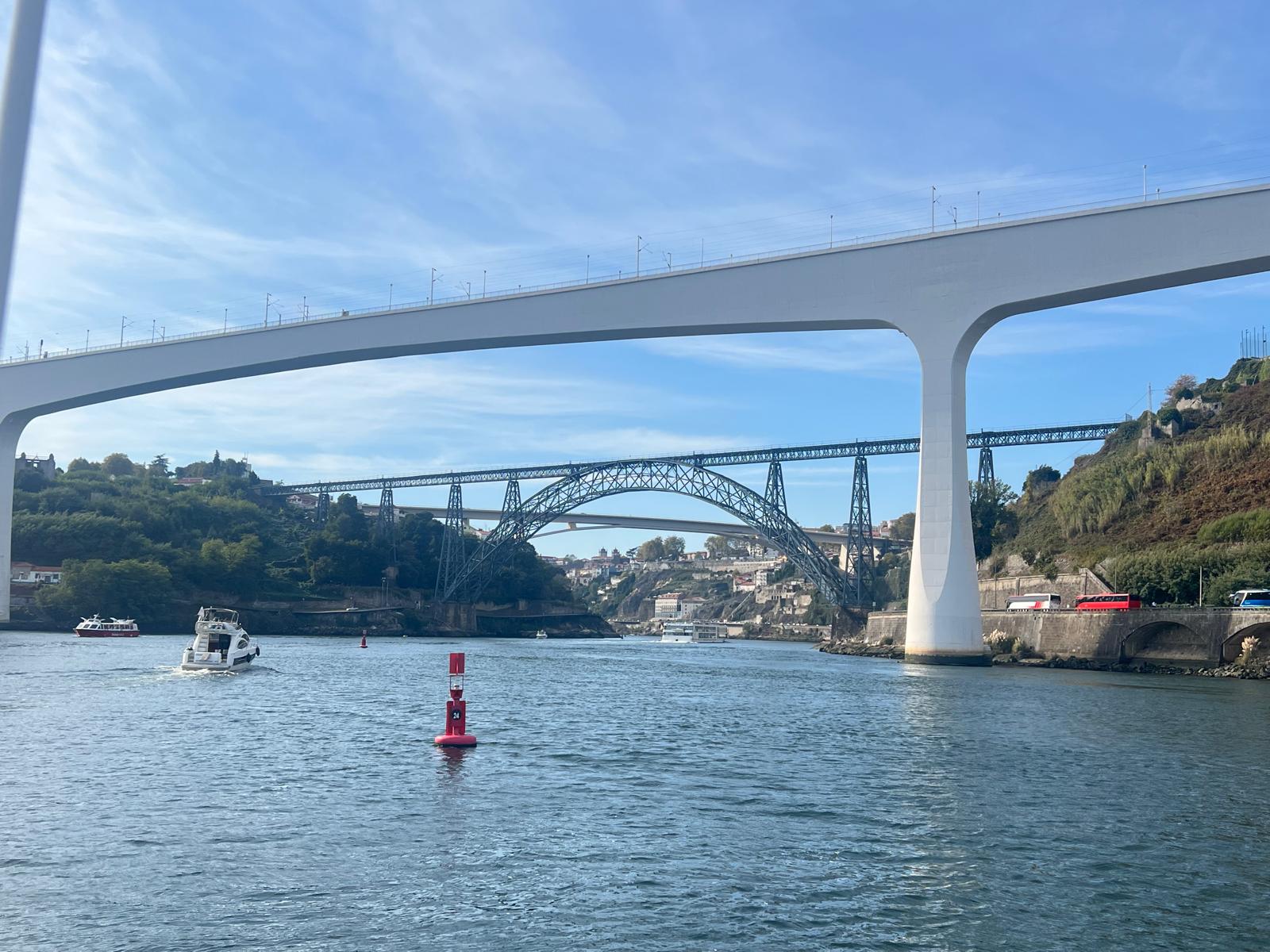 Porto's skyline from the Douro river on the 6 Bridges Cruise