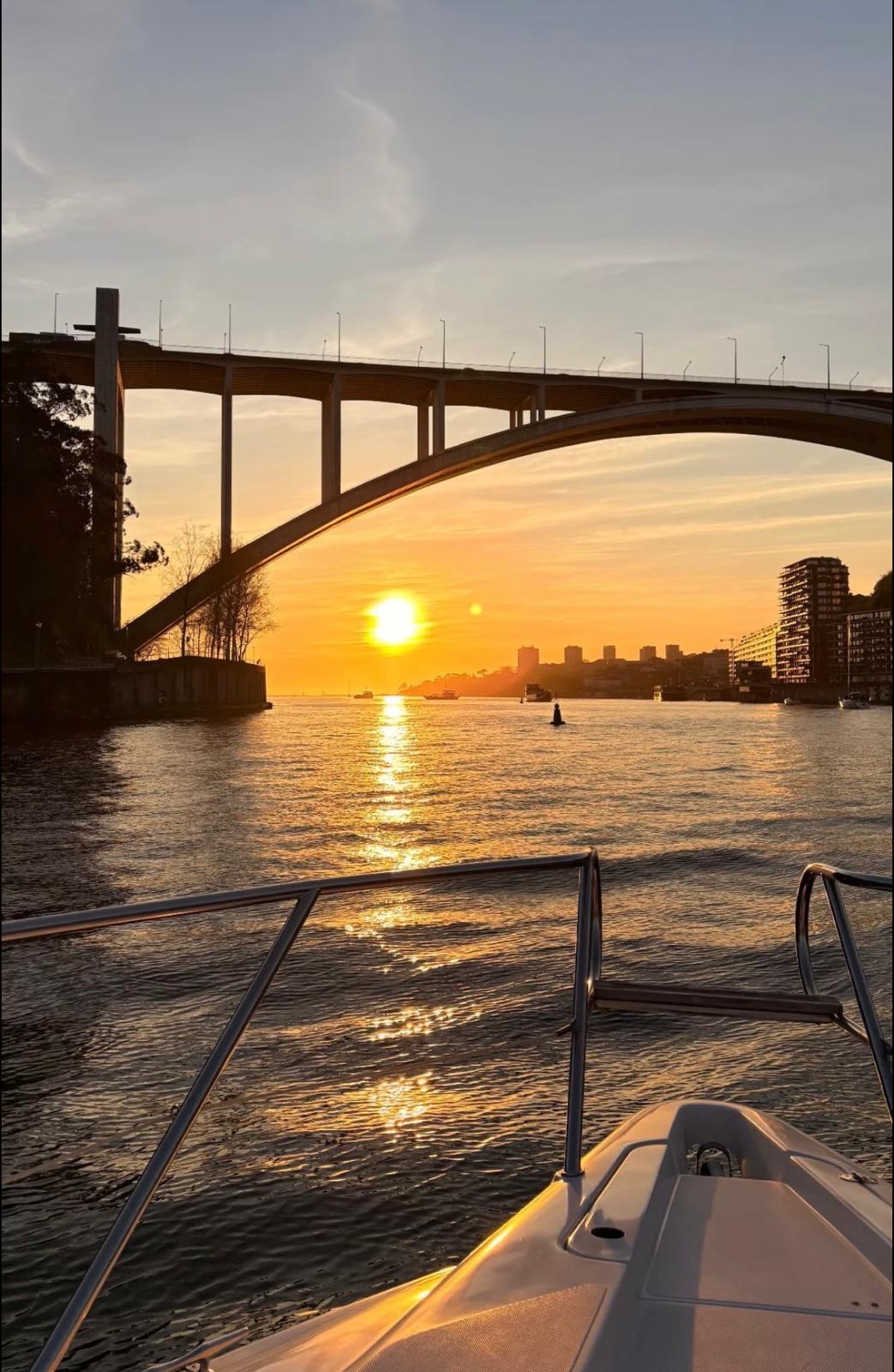 The Douro river mouth and the Atlantic Ocean from the 6 Bridges Cruise
