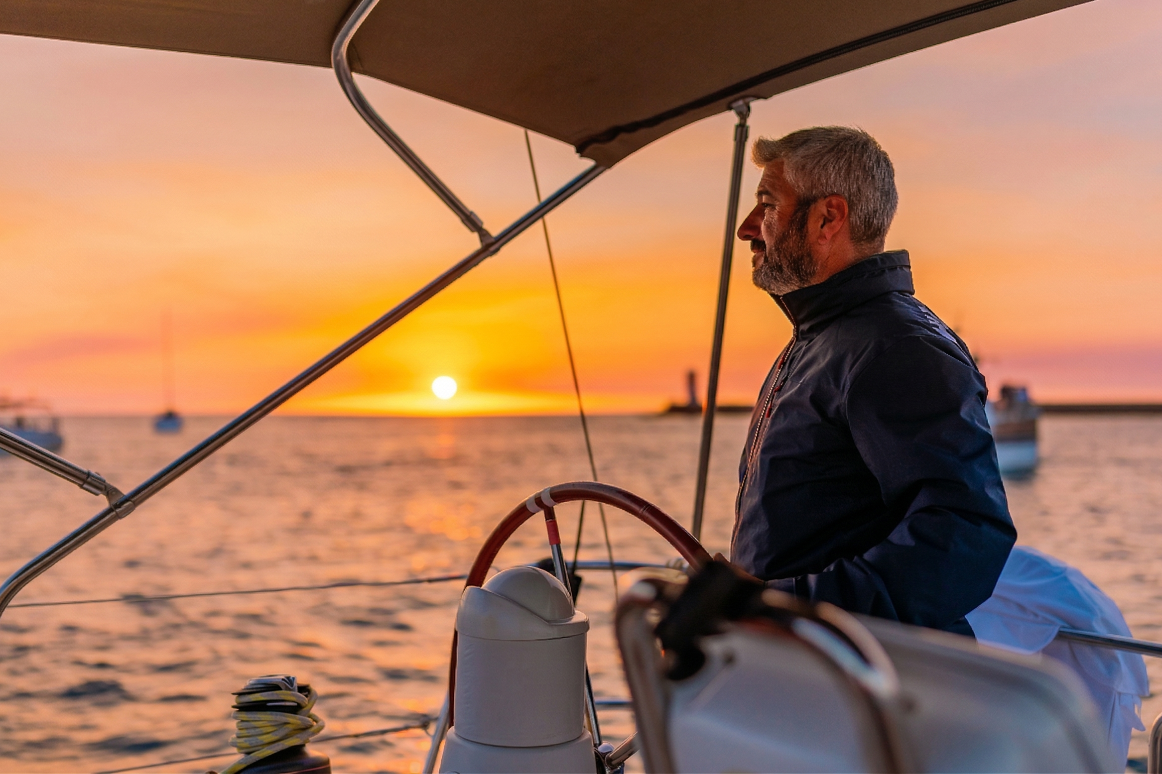 Dramatic sunset on the horizon